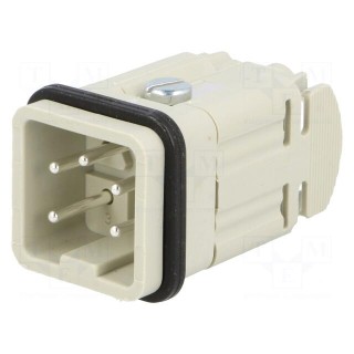 Connector: HDC | male | EPIC H-A | PIN: 5 | 4+PE | size H-A 3 | 23A | 400V