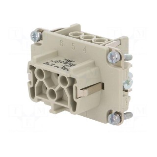 Connector: rectangular | female | EPIC H-BE | PIN: 6 | 6+PE | size H-B 6