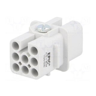 Connector: HDC | female | EPIC H-D | PIN: 8 | 7+PE | size H-A 3 | 10A | 60V