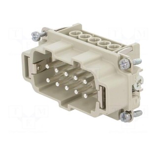 Connector: rectangular | male | EPIC H-BE | PIN: 10 | 10+PE | 16A | 500V