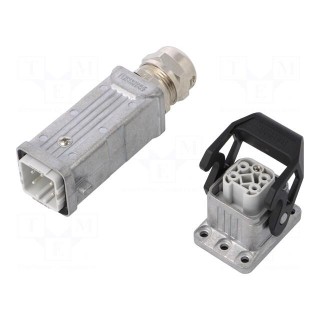 Connector: HDC | male + female | 230V | 10A | PIN: 5 | Layout: 4+PE | M20