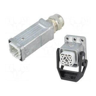 Connector: HDC | male + female | 230V | 10A | PIN: 5 | Layout: 4+PE | M20