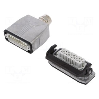 Connector: HDC | male + female | Pitch: 66x16mm | 250V | 16A | PIN: 16