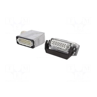 Connector: HDC | male + female | 250V | 16A | PIN: 16 | Layout: 16+PE