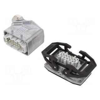 Connector: HDC | male + female | 500V | 16A | PIN: 10 | Layout: 10+PE