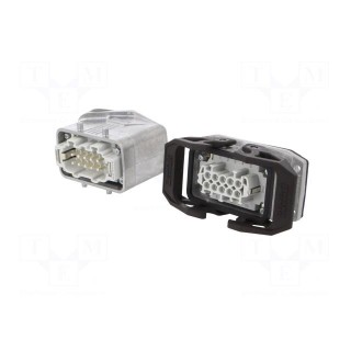 Connector: HDC | male + female | 500V | 16A | PIN: 10 | Layout: 10+PE