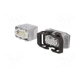 Connector: HDC | male + female | Pitch: 57x27mm | 500V | 16A | PIN: 10