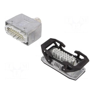 Connector: HDC | male + female | 500V | 16A | PIN: 16 | Layout: 16+PE