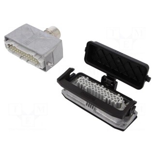 Connector: HDC | male + female | 500V | 16A | PIN: 24 | Layout: 24+PE
