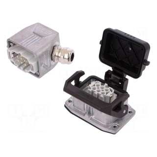 Connector: HDC | male + female | 500V | 16A | PIN: 6 | Layout: 6+PE | M20