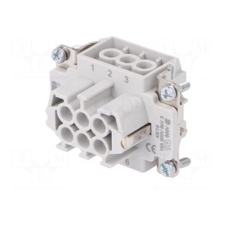 Connector: rectangular | female | Pitch: 44x27mm | 500V | 24A | PIN: 6