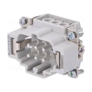 Connector: rectangular | male | Pitch: 44x27mm | 500V | 24A | PIN: 6