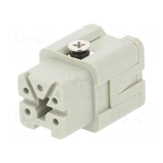 Connector: HDC | female | HDC | PIN: 5 | 4+PE | size 1 | 10A | 400V