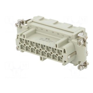 Connector: HDC | female | HE | PIN: 16 | 16+PE | size 6 | 16A | 500V