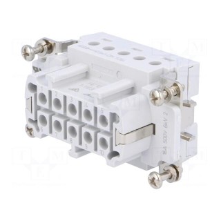 Connector: HDC | female | HTS HE | PIN: 10 | 10+PE | size 4 | 16A | 400V