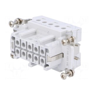 Connector: HDC | female | HTS HE | PIN: 10 | 10+PE | size 4 | 16A | 400V