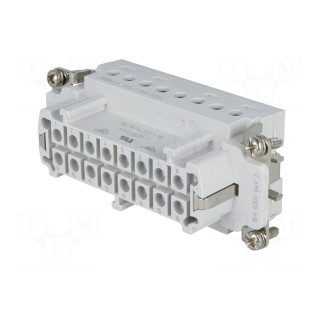 Connector: HDC | female | HTS HE | PIN: 16 | 16+PE | size 6 | 16A | 400V