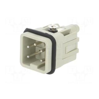 Connector: HDC | male | HDC | PIN: 5 | 4+PE | size 1 | 10A | 250V | 0.5÷2.5mm2