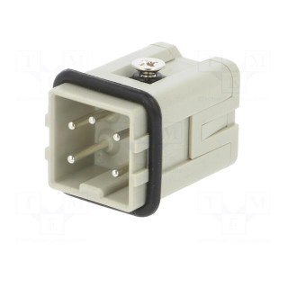 Connector: HDC | male | HDC | PIN: 5 | 4+PE | size 1 | 10A | 400V | 0.5÷2.5mm2