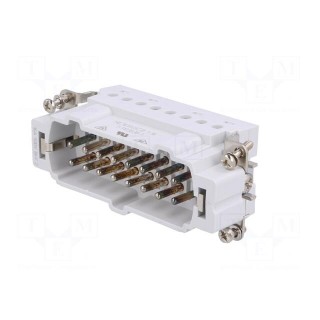 Connector: HDC | male | HE | PIN: 16 | 16+PE | size 6 | 16A | 500V | for cable