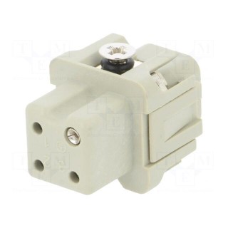 Connector: HDC | female | HDC | PIN: 4 | 3+PE | size 1 | 10A | 250V