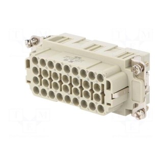 Connector: HDC | female | HEE | PIN: 32 | 32+PE | size 6 | w/o contacts