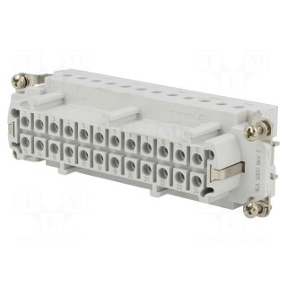 Connector: HDC | contact insert | female | HTS HE | PIN: 24 | 24+PE | 16A