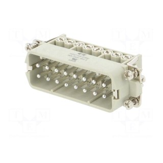 Connector: HDC | male | HA | PIN: 16 | 16+PE | size 5 | 16A | 250V | for cable