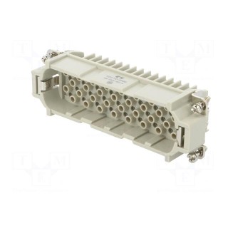 Connector: HDC | male | HD | PIN: 64 | 64+PE | size 8 | w/o contacts | 10A