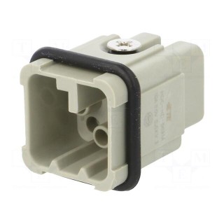 Connector: HDC | male | HD | PIN: 8 | size 1 | w/o contacts | 10A | 50V