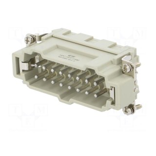 Connector: HDC | male | HE | PIN: 16 | 16+PE | size 6 | 16A | 500V | for cable