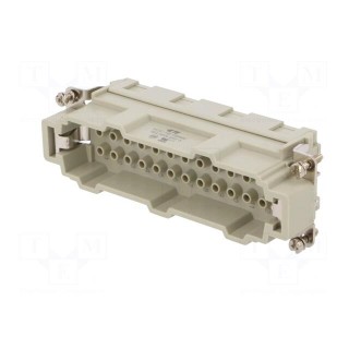 Connector: HDC | male | HE | PIN: 24 | 24+PE | size 8 | w/o contacts | 16A