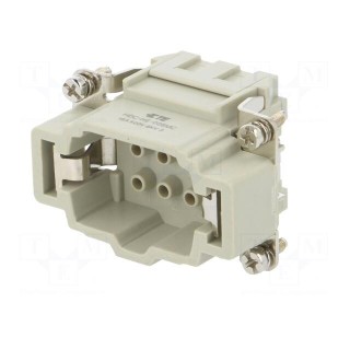 Connector: HDC | male | HE | PIN: 6 | 6+PE | size 3 | w/o contacts | 16A