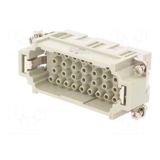 Connector: HDC | male | HEE | PIN: 32 | 32+PE | size 6 | w/o contacts | 16A