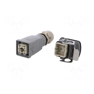 Connector: HDC | male + female | plug + socket | HA | PIN: 5 | 4+PE | M20