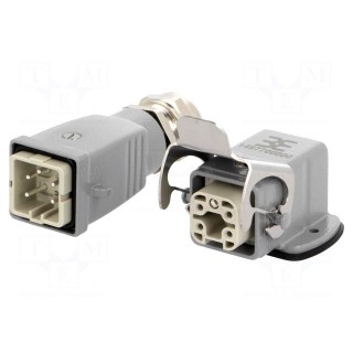 Connector: HDC | male + female | plug + socket,complete set | HA