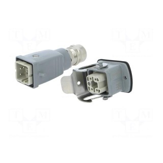 Connector: HDC | male + female | plug + socket | HA | PIN: 5 | 4+PE | PG11