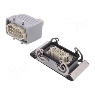 Connector: HDC | male + female | plug + socket | HE | PIN: 10 | 10+PE