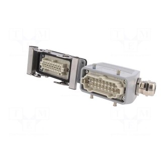 Connector: HDC | male + female | plug + socket | HE | PIN: 16 | 16+PE