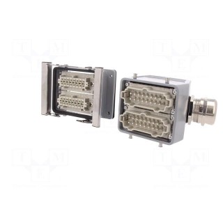 Connector: HDC | male + female | plug + socket | HE | PIN: 32 | 32+PE