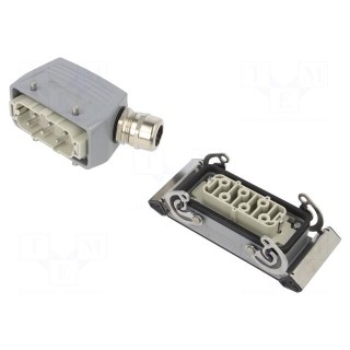 Connector: HDC | male + female | plug + socket | PIN: 6 | 6+PE | size 6