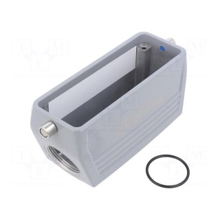 Enclosure: for rectangular connectors | size 8 | for cable | angled