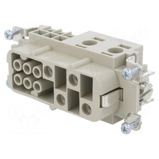 Connector: HDC | female | PIN: 10(4+6) | size 16 | contact insert | 690V