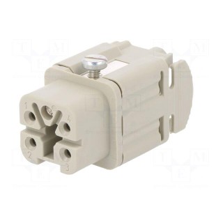 Connector: HDC | female | PIN: 5 | size 3 | contact insert | 400V | 10A