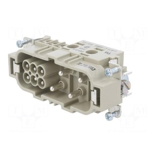 Connector: HDC | male | PIN: 10(4+6) | size 16 | contact insert | 690V
