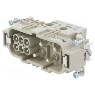 Connector: HDC | male | PIN: 10(4+6) | size 16 | contact insert | 690V