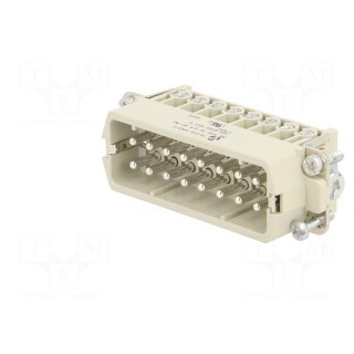 Connector: HDC | male | PIN: 32 | size 32A | contact insert | 600V | 16A
