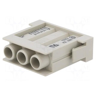 Connector: HDC | male | PIN: 3 | module | grey | Modules: 1 | 40A | 600V