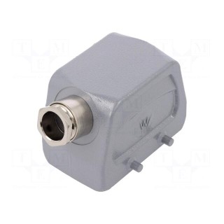 Enclosure: for HDC connectors | size 10 | for cable | M20 | angled