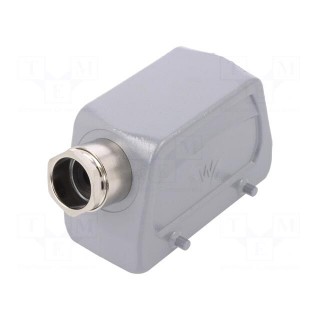 Enclosure: for HDC connectors | size 16 | for cable | M25 | angled